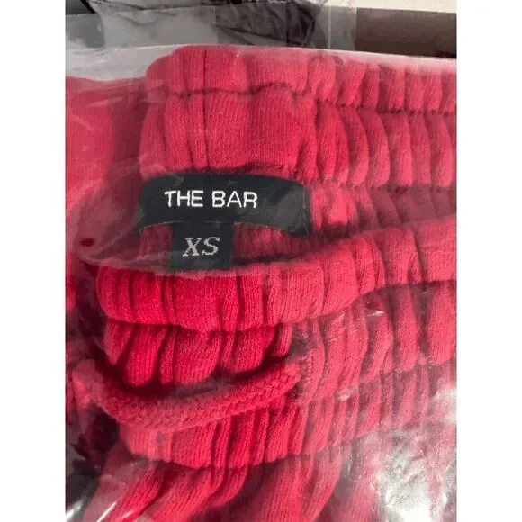 The Bar Varsity Ruby and White Sweatpants